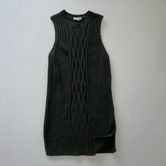 LOVE RICHE green sleeveless sweater dress tunic comfy stretch casual medium - Picture 2 of 8